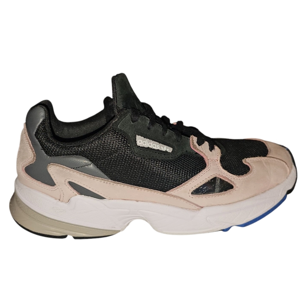 Adidas Falcon Pink and Black Womens Running Shoes Size 10 Pre-Owned